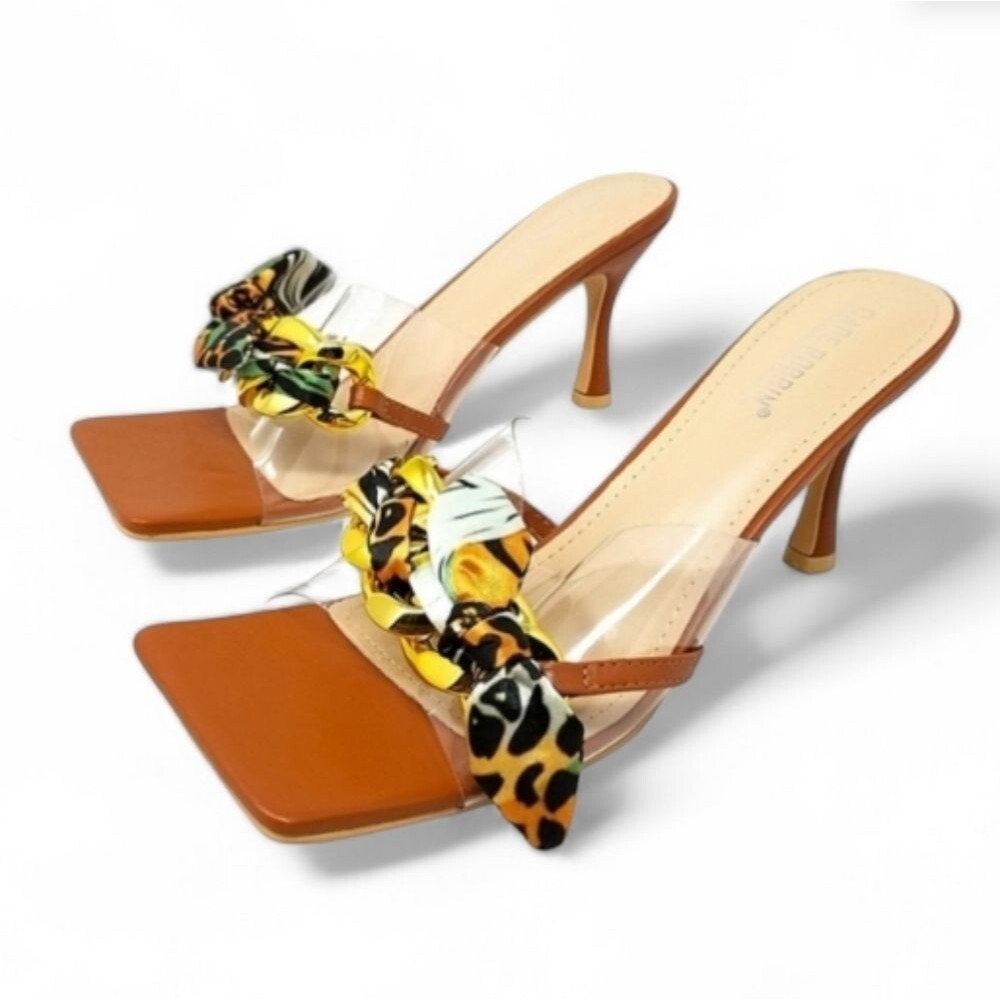 Cape Robbin Concur Transparent Square Open Toe He… - image 1